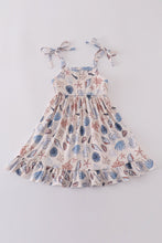 Blue ocean breeze shells print mom&me dress - ARIA KIDS