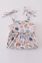 Blue ocean breeze shells print mom&me dress - ARIA KIDS
