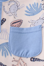 Blue ocean breeze shells print dad&me top - ARIA KIDS