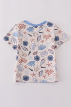Blue ocean breeze shells print dad&me top - ARIA KIDS