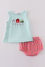 Blue farm embroidery bloomer set - ARIA KIDS
