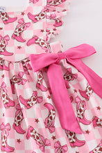 Pink boots print dress - ARIA KIDS
