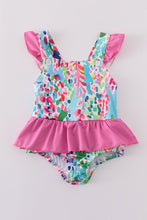 Rainbow garden print one-piece swimsuit - ARIA KIDS