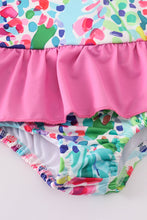 Rainbow garden print one-piece swimsuit - ARIA KIDS