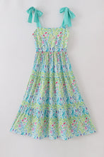 Ocean bloom print mom tiered dress - ARIA KIDS