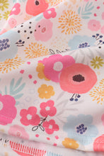 Pink floral print smocked dress - ARIA KIDS