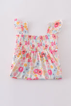 Pink floral print smocked dress - ARIA KIDS