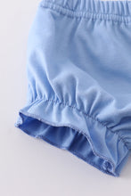 Blue sailboat print girl bloomer set - ARIA KIDS