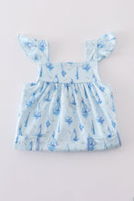 Blue sailboat print girl set - ARIA KIDS