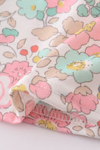 Pink floral chicken applique girl dress - ARIA KIDS