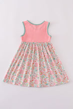 Pink floral chicken applique girl dress - ARIA KIDS