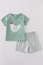 Green chicken applique boy set - ARIA KIDS