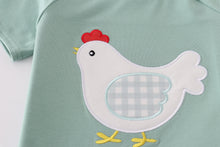 Green chicken applique boy set - ARIA KIDS