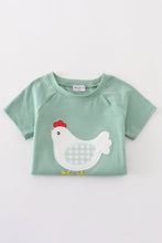 Green chicken applique boy set - ARIA KIDS