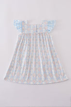 Plaid floral bow print girl dress - ARIA KIDS