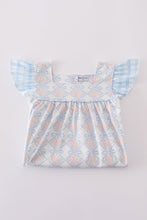 Plaid floral bow print girl dress - ARIA KIDS