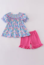Blue blossom charm smocked girl set - ARIA KIDS