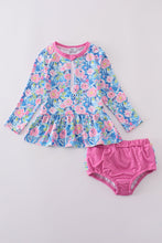 Blue blossom charm girl 2pc swimsuit - ARIA KIDS