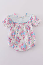 Blue petal meadow embroidery girl bubble - ARIA KIDS