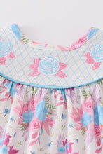 Blue petal meadow embroidery girl bloomer set - ARIA KIDS
