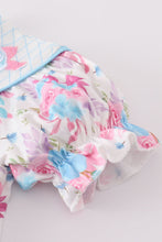 Blue petal meadow embroidery girl bloomer set - ARIA KIDS
