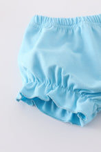 Blue petal meadow embroidery girl bloomer set - ARIA KIDS