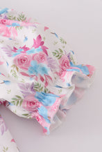 Blue petal meadow embroidery girl dress - ARIA KIDS