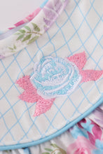 Blue petal meadow embroidery girl dress - ARIA KIDS