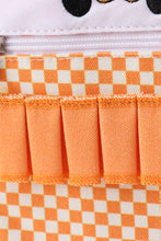 Orange Tennessee embroidery checkered ruffle backpack - ARIA KIDS
