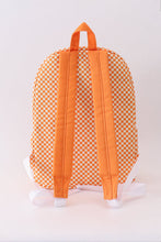 Orange Tennessee embroidery checkered ruffle backpack - ARIA KIDS