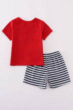 Red Georgia Atlanta Braves applique boy shorts set - ARIA KIDS