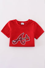 Red Georgia Atlanta Braves applique boy shorts set - ARIA KIDS