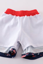 Navy Georgia Atlanta Braves dad & boy swim trunks - ARIA KIDS