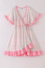 Pink floral print mom ruffle dress - ARIA KIDS