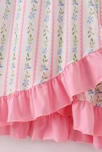 Pink floral print mom ruffle dress - ARIA KIDS