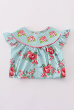 Rosebud bliss print smocked girl bubble - ARIA KIDS