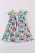Rosebud bliss print smocked girl dress - ARIA KIDS