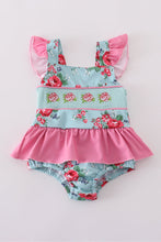 Rosebud bliss print smocked girl one-piece swimsuit - ARIA KIDS