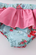 Rosebud bliss print smocked girl 2pc swimsuit - ARIA KIDS