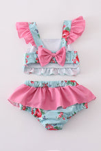 Rosebud bliss print smocked girl 2pc swimsuit - ARIA KIDS