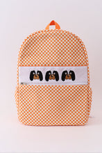 Orange Tennessee embroidery checkered backpack - ARIA KIDS