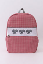 Red Alabama embroidery gingham backpack - ARIA KIDS