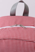 Red Alabama embroidery gingham backpack - ARIA KIDS