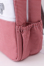 Red Alabama embroidery gingham backpack - ARIA KIDS