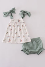 Green duck print bloomer set - ARIA KIDS