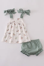 Green duck print bloomer set - ARIA KIDS