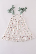 Green duck print dress - ARIA KIDS