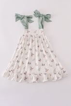 Green duck print dress - ARIA KIDS