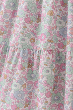 Mint pink floral print mom&me tiered dress - ARIA KIDS