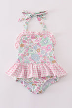 Min pink floral print one-piece swimsuit - ARIA KIDS